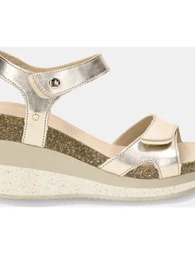Sandalias de mujer en color de tiras con pulsera al tobillo cierre adherente y cuña - Panama Jack - FashionsVida