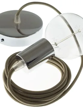 Cables Suspension Luminaire Rm27 50 Cm Cipria / Chrome Plated One Size - Creative - FashionsVida