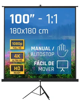 Écran De Projection Avec Trépied 180x180 Cm 100´´ White One Size unisex - Iggual Monitos - FashionsVida