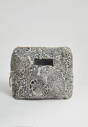 Nola Hidden Leopard Print Wash Bag In Cream - One Size