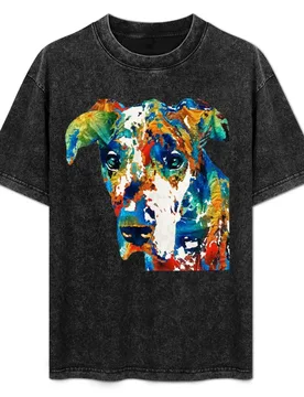 Colorful Great Dane Art Dog By Sharon Cummings T-Shirt Retro Style Print Casual Top - Aliexpress - FashionsVida