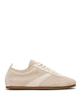 Women's 'Jaye Cream Suede' Suede Trainers Size: 4 - Cream - Size: 4 - Steve madden - FashionsVida