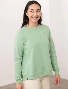 Women's Seaside Cotton Rich Brushed Jersey Sweatshirt in Pale Green Size: 10 - Pale Green - Size: 10 - Lighthouse Clothing - FashionsVida