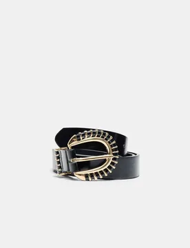 Gürtel mit geflochtener Schnalle Schwarz 90 - Stradivarius - FashionsVida