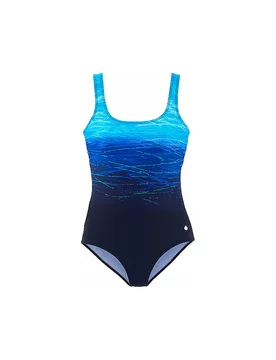 Damen Badeanzug mit Batikprint und Shaping-Effekt blau 44B W - Lascana - FashionsVida