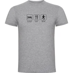 Maglietta A Maniche Corte Sleep Eat And Run Heather Grey S