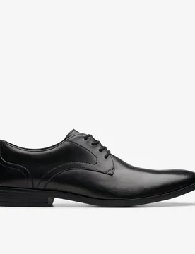 Mens Brandon Lace Black Leather Shoes - Size Uk 7.5 - Clarks - FashionsVida