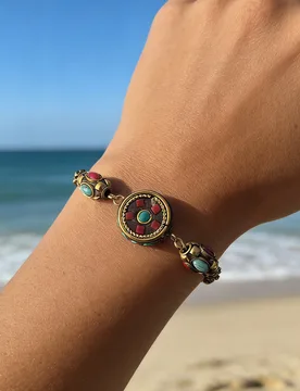 Golden Ethnic Style Chain Bracelet with Colorful Beads for Women Vintage Jewelry Gift - Aliexpress - FashionsVida
