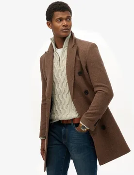 Superdry Herren The Merchant Store Town Mantel Brown - Größe: L - 249.99 - FashionsVida