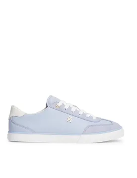 TH Chic Leather Lace Up Monogram Trainers Blue female - Tommy hilfiger - FashionsVida