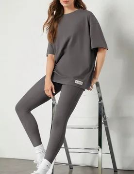 Camiseta unisex de manga corta, cuello redondo y talla grande de algodón pima para uso diario y casual en primavera y verano - Shein - FashionsVida