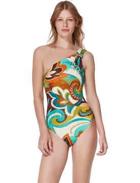 Bañador mujer camiseta sin manga con cuello cuadrado - Gottex - FashionsVida