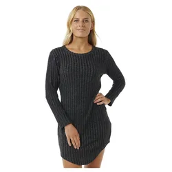 Robe Midi à Manches Longues New Cosy Black Marle XS