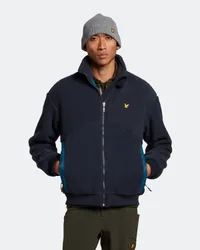 Mens Reversible Recycled Shearling Jacket - Navy - Size Medium