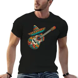 Guitar y sombrero cinco de mayo, music T-Shirt t shirt men 100% cotton luxury brand mens graphic t shirts T-Shirt
