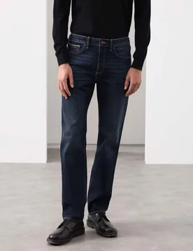 Slim Fit Japanese Selvedge Stretch Jeans Dark Indigo male - Autograph - FashionsVida