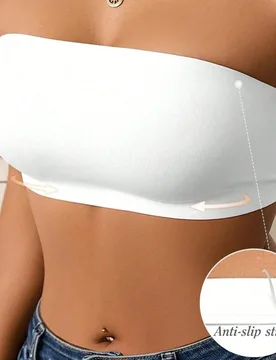 Sujetador sin costuras y sin tirantes para mujer, top tubo elástico sin aros, suave y amigable con la piel, lencería transpirable, combinación perf - Shein - FashionsVida