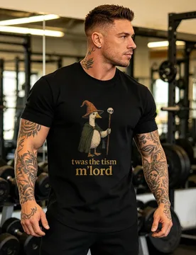 Vintage Wizard Duck Shirt Retro Twas The Tism M'lord Tee Whimsical Fantasy Sorcerer Graphic Edgy Meme Gym Pump Cover Casual Gift - Aliexpress - FashionsVida