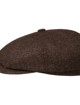 Hatteras Tweed 160 Years Flat Cap by - brown - Size: 59 cm - Stetson - FashionsVida