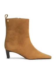 Suede Kitten Heel Chisel Toe Ankle Boots Tan female