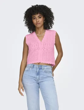 ONLIRINA V-NECK BUTTON VEST KNT NOO female - XL - FashionsVida