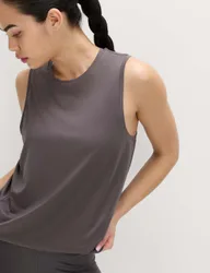 Essential Round Neck Boxy Vest Top Mid Grey female
