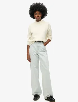Superdry Damen Jeans aus Bio-baumwolle mit Weitem Beinschnitt Hellblau - Größe: 28/30 - 94.99 - FashionsVida
