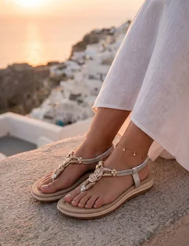 Women's Pearl Embellished T Bar Flat Sandals in Silver Size: 6 - Silver - Size: 6 - IKRUSH - FashionsVida