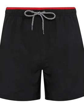 Mens Swim Shorts (Black/red) - Black/white - Size Medium - Asquith & Fox - FashionsVida