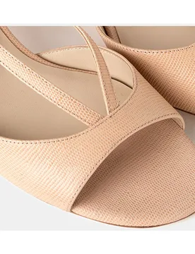 Sandalia de mujer confeccionada en piel grabada - Farrutx - FashionsVida