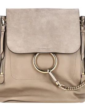 Chloe Pre-Owned Womens Faye Backpack In Beige Leather And Suede - One Size - Chloé - FashionsVida