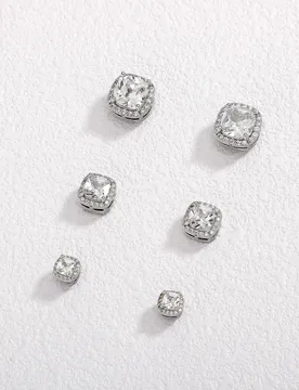 Iced Out Magnetic Earrings No Piercing CZ Stud Earrings Hip Hop Jewelry Square Crystal Ear Fashion Accessories For Men Women - Aliexpress - FashionsVida