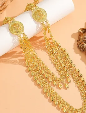 Golden Plated Multi-Layer Tassel Choker Ethnic Disc Shape Necklace For Women Wedding Party - Aliexpress - FashionsVida