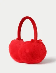 Back To School Fur Earmuff Red Female