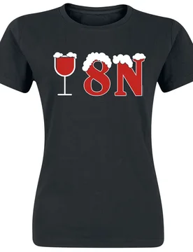 T-Shirt - Weinachten - S bis XL - für Damen - Größe S - schwarz - Frauen - female - Sprüche - FashionsVida