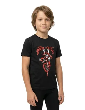Maglietta A Maniche Corte To Ride Devil Black - Brn - FashionsVida