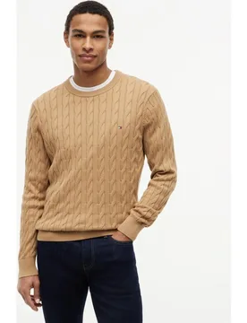 Jersey de caballero de ochos con cuello redondo - Tommy Hilfiger - FashionsVida