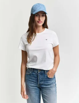 Pure Cotton Logo T-Shirt White female - Gant - FashionsVida