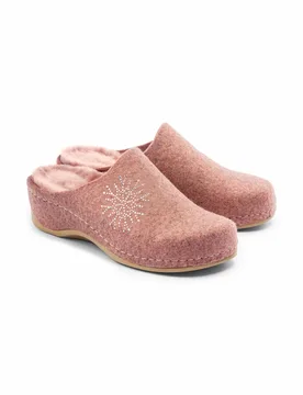 Lammfell-Pantolette Rückenfit - Rosé - female - Size: 42 - Avena - FashionsVida