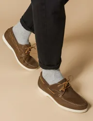 Leather Boat Shoes Tan female