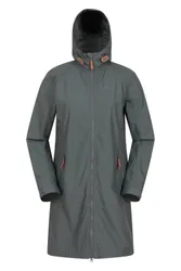 Women's 'Iona' Water Resistant Longline Softshell Rain Jacket in Dark Green Size: 16 - Dark Green - Size: 16