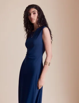 Vestido midi frunces laterales - Easy Wear - FashionsVida