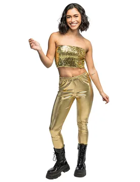 Goldfarbenes Pailletten-Minitop für Damen - female - BOLAND BV - FashionsVida