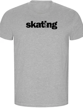 T-shirt à Manches Courtes Word Skating Eco Heather Grey L - Kruskis - FashionsVida