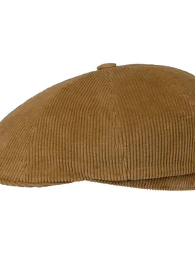 Panel Carson Cord Flat Cap by - light brown - Size: L (58-59 cm) - Stetson - FashionsVida