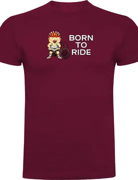 Maglietta A Maniche Corte Born To Ride Dark Red - Kruskis - FashionsVida