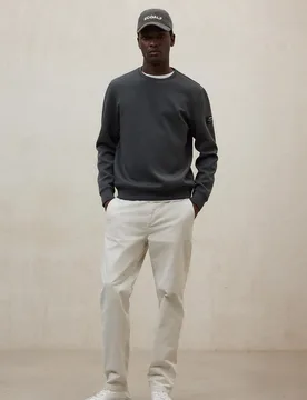 Sudadera de hombre con cuello redondo y discreto logotipo en manga - Ecoalf - FashionsVida