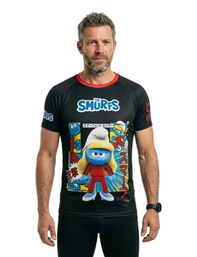 Maglietta A Maniche Corte Smurfs Black S - OTSO - FashionsVida