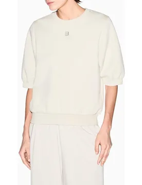 Sudadera de mujer manga corta con logo placa - Armani Exchange - FashionsVida