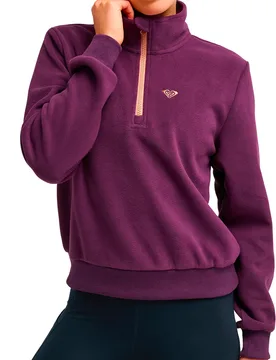 Polaire en sherpa - Wow Half Zip Polar Fleece Blackberry Wine - Taille L - Bordeaux - Roxy - FashionsVida